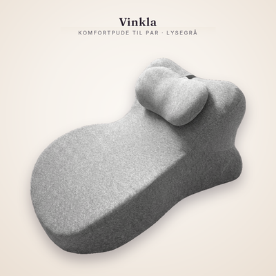 Vinkla komfortpude til par i lysegrå