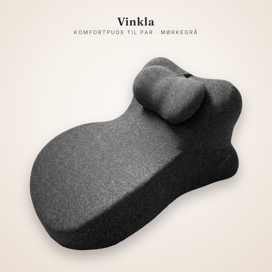 Vinkla komfortpude til par i mørkegrå