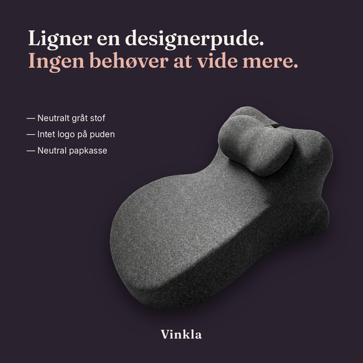 Diskret design – ligner en almindelig pude